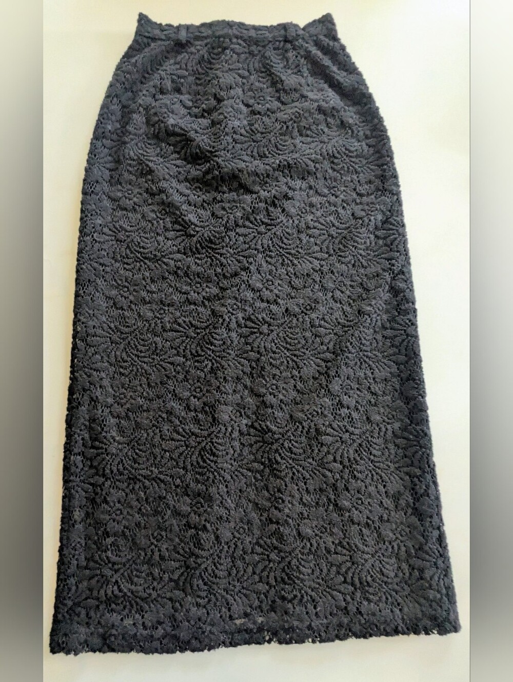 RARE Vintage Esempio Womens Midi Length Belted Lace Back Slit Pencil Skirt Sz 2
